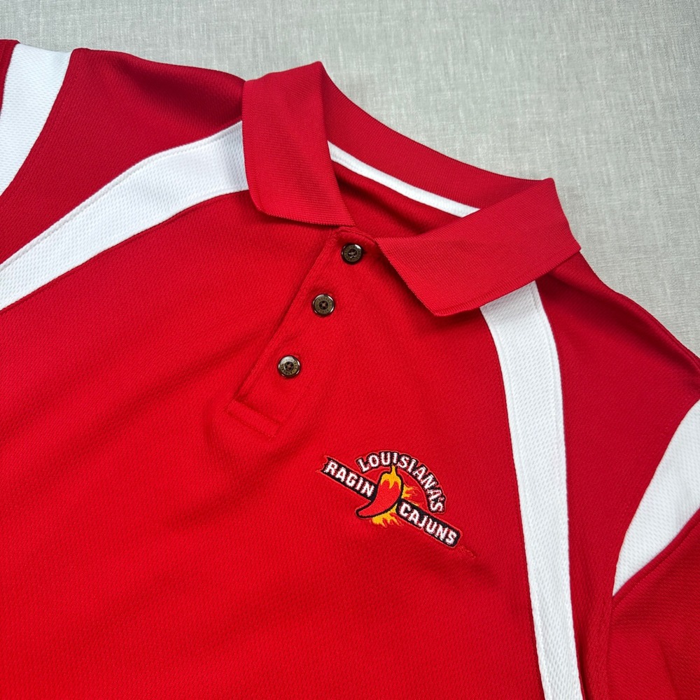 Russell Athletic Louisiana Ragin Cajuns Dri-Power Polo Shirt Mens L Red NCAA